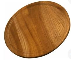 Prato de madeira côncavo p/churrasco 24cm.