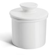 Prato de manteiga Sweese French Butter Crock Porcelana Branca Prato de manteiga Sweese French Butter Crock Porcelana Branca