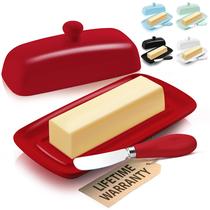 Prato de Manteiga Zulay Porcelain White - com Tampa Durável e Resistente Prato de Manteiga Zulay Porcelain White - com Tampa Durável e Resistente