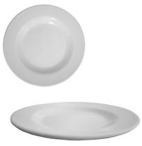 Prato de melamina / plastico para sobremesa branco 17,5 cm