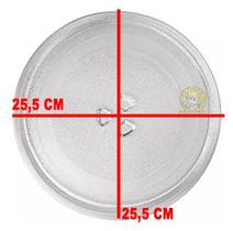 Prato de Microondas 25,5 cm Encaixe Trevo Compativel com Diversos Modelos - Midea