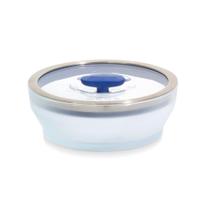 Prato de microondas Anyday Cookware, vidro sem plástico, 400 ml, azul