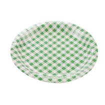Prato De Papel 18cm Xadrez Verde 10un - Silverfestas