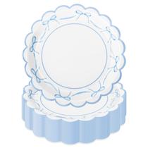 Prato de papel descartável Jarthena AMCS Blue Bow 23 cm 50 unidades Prato de papel descartável Jarthena AMCS Blue Bow 23 cm 50 unidades