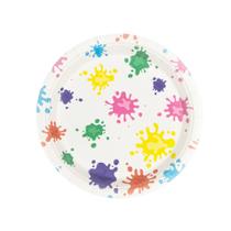 Prato de Papel Festa Cores Tinta Aquarela 18cm C/ 10 Unid.