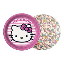 Prato de Papel Festa Hello Kitty 18 cm 8 Unidades Festcolor - Produto Licenciado