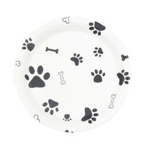 Prato de Papel Festa Patinhas de Cachorro 18cm C/ 10 Unid