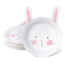 Prato de papel para decoração de festa Cheerland Bunny Pink x24 Prato de papel para decoração de festa Cheerland Bunny Pink x24