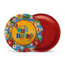 Prato de Papel Redondo - Festa Junina São João - 8 unidades - Cromus - Rizzo