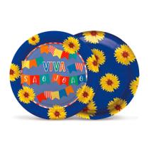 Prato de Papel Redondo - Noite de São João - 8 unidades - Cromus - Rizzo