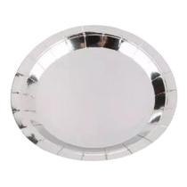 Prato De Papel Silver Prata 18cm 10 Un