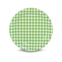 Prato de Papel Xadrez Verde 18cm Festa Junina - 08 unidades - Kaixote - Rizzo Festas