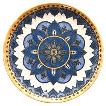 Prato de Parede Decorativo Cerâmica Mandala com Suporte Ø20cm