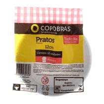 Prato de Plástico Descartável Branco Fundo Ø 12cm Pacote com 10 Unidades Copobra - Copobras