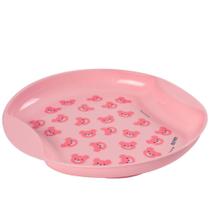 Prato de plástico raso infantil decorado rosa Plasutil ref. 16826