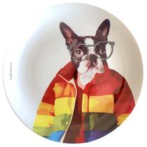 Prato De Porcelana Cachorro Boston Terrier Fashion - 19 Cmp Prato De Porcelana Cachorro Boston Terrier Fashion - 19 Cmp