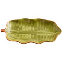Prato de Porcelana em Formato de Folha de Banana 30cm para Decorar ou Servir Prato de Porcelana em Formato de Folha de Banana 30cm para Decorar ou Servir