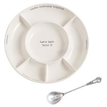 Prato de servir condimentos Mud Pie Taco Bar White Ceramic