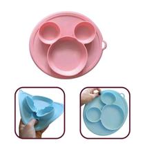 Prato de Silicone com Divisória Infantil Pratinho Flexivel