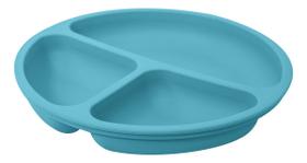 Prato De Silicone Com Divisória Kababy Azul