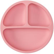 Prato de Silicone com Divisórias e Ventosa - Rosa - BUBA Prato de Silicone com Divisórias e Ventosa - Rosa - BUBA