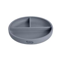 Prato de Silicone com Ventosa e Divisória - Cinza - Freso Baby