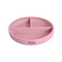 Prato de Silicone com Ventosa e Divisória - Rosa - Freso Baby Prato de Silicone com Ventosa e Divisória - Rosa - Freso Baby
