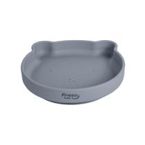 Prato de Silicone com Ventosa Ursinho - Cinza - Freso Baby