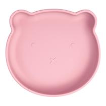 Prato de Silicone com Ventosa Urso Infantil Rosa Freso Baby Prato de Silicone com Ventosa Urso Infantil Rosa Freso Baby