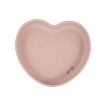 Prato de Silicone Coração Rosa com Ventosa e Design Seguro Prato de Silicone Coração Rosa com Ventosa e Design Seguro