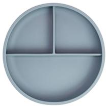 Prato de Silicone Infantil c/Ventosa e Divisória Cinza Freso