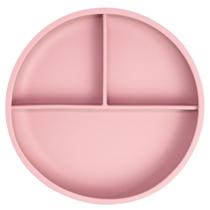Prato de Silicone Infantil c/ Ventosa e Divisória Rosa Freso