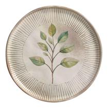 Prato de Sobremesa 21,5cm Avulso Bio Evergreen Porto Brasil Cerâmica Estampada