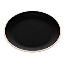 Prato de Sobremesa 21,5cm Melamina Class Preto Raso Lanches Bolos Tortas Petiscos Wolff