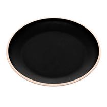Prato de Sobremesa 21,5cm Melamina Class Preto Raso Lanches Bolos Tortas Petiscos Wolff