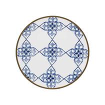 Prato De Sobremesa 21cm De Porcelana Lusitana Estampa Azulejos Portugueses Azuis Para Servir Mesa Presente Prato De Sobremesa 21cm De Porcelana Lusitana Estampa Azulejos Portugueses Azuis Para Servir Mesa Presente