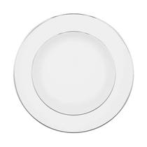 Prato De Sobremesa 22cm Porcelana Luxo Borda Prata Diamond Oxford Prato De Sobremesa 22cm Porcelana Luxo Borda Prata Diamond Oxford