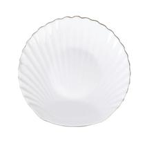 Prato De Sobremesa Branco Concha 20cm Borda Dourada Gold Rim