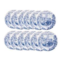 Prato de Sobremesa Cerâmica 18cm Donna Cena Inglesa 12 Unidades - Biona