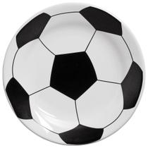 Prato de Sobremesa Cerâmica (Bola de Futebol) 20,5 x 2,5cm - Unid.
