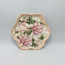 Prato de Sobremesa Classic Peony Todo Estampado Scalla Cerâmica 20cm