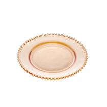Prato de Sobremesa Com Borda de Coração Ambar 20cm - Lyor