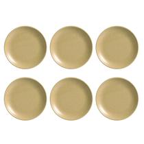 Prato de Sobremesa Coup Organic Sand de Cerâmica 21cm 6 Unidades - Alleanza 7574-203