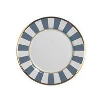 Prato de Sobremesa de Cerâmica Blue Strip com Borda Dourada 19,5cm - Unid. Prato de Sobremesa de Cerâmica Blue Strip com Borda Dourada 19,5cm - Unid.