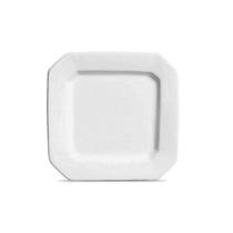 Prato de Sobremesa de Cerâmica Quadrado Objeto Branco 20 x 2,5cm - Unid. - Scalla