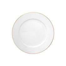 Prato de Sobremesa de Porcelana Branco Fio de Ouro Royal 20cm - Hauskraft