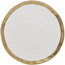 Prato de sobremesa dubai porcelana branco e dourado - wolff