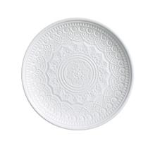 Prato de Sobremesa em Cerâmica Agra Branco 20,5cm - 1 Unid.