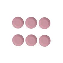 Prato de Sobremesa Jogo Ceramica Fosca Rosa 6un - SCALLA
