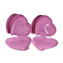 Prato de sobremesa kit 05 peças modelo coração Prato de sobremesa kit 05 peças modelo coração